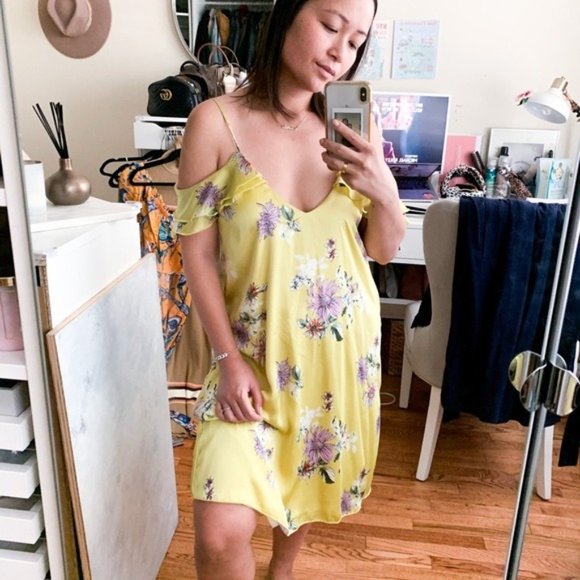 The Vanity Room Satin Florall Dress - Picture 2 of 3